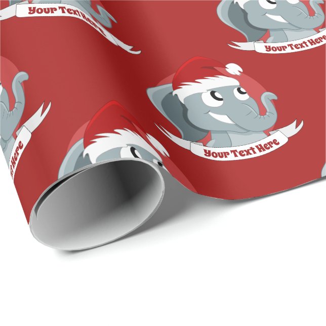 Christmas cartoon with a cute elephant wrapping paper (Roll Corner)