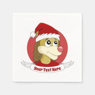 Christmas cartoon with a cute lion napkins