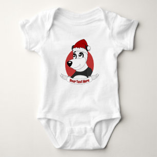 Christmas cartoon with cute panda bear baby bodysu bodysuit