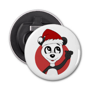 Christmas cartoon with cute panda bear bottle open bottle opener