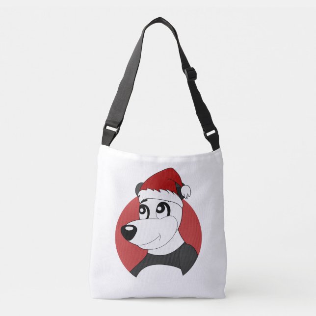 Christmas cartoon with cute panda bear crossbody b crossbody bag (Front)