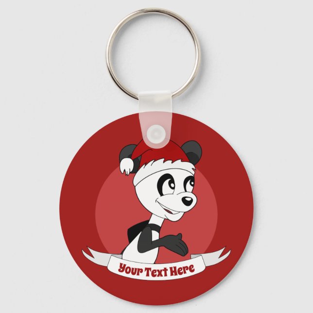 Christmas cartoon with cute panda bear keychain (Front)