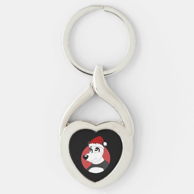Christmas cartoon with cute panda bear keychain (Front)