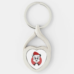 Christmas cartoon with cute panda bear keychain