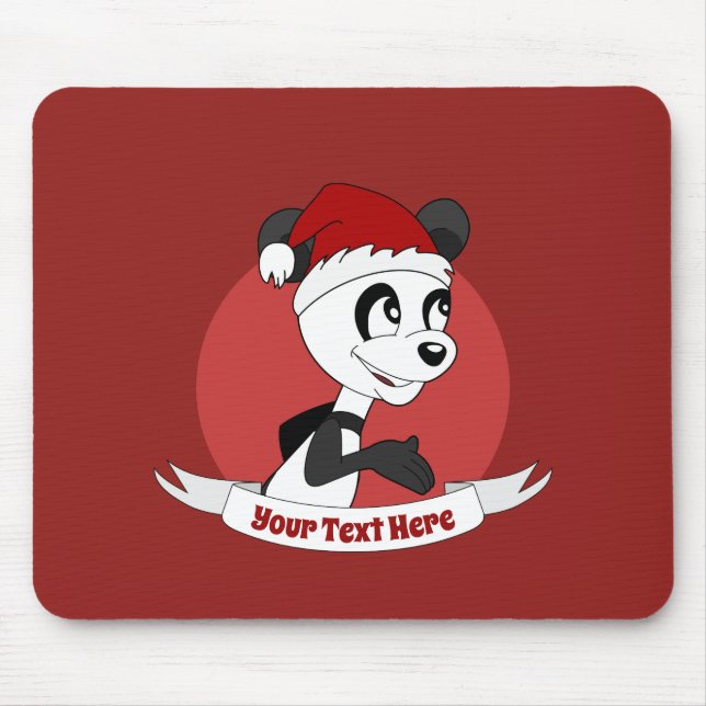 Christmas cartoon with cute panda bear mouse pad (Front)