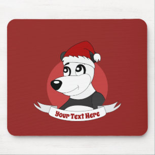 Christmas cartoon with cute panda bear mouse pad