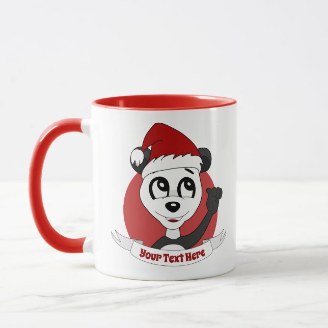 Christmas cartoon with cute panda bear mug (Left)