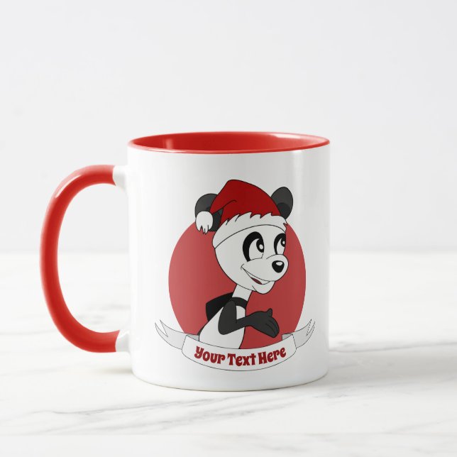 Christmas cartoon with cute panda bear mug (Left)