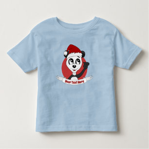 Christmas cartoon with cute panda bear toddler t-s toddler T-Shirt