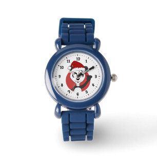 Christmas cartoon with cute panda bear watch