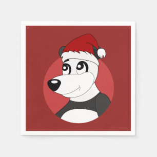 Christmas cartoon with cute panda napkins