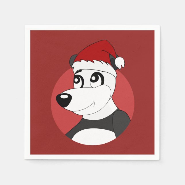 Christmas cartoon with cute panda napkins (Front)
