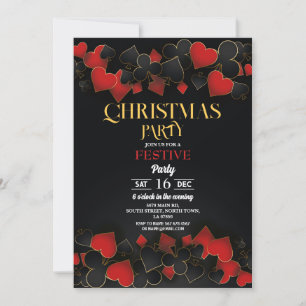 Christmas Casino Playing Cards Gold Black Festive