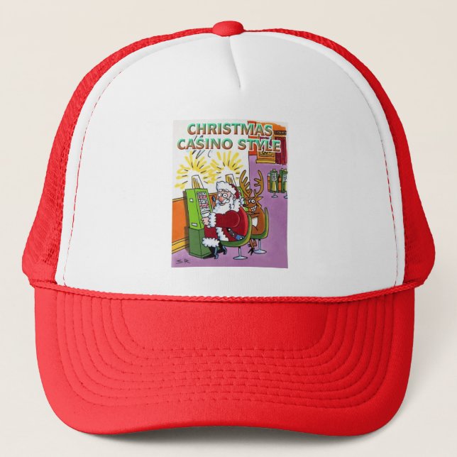 Christmas Casino Style trucker hat (Front)