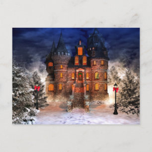 Christmas Castle Holiday Postcard