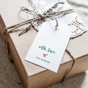 Christmas Casual Script and Heart With Love Gift Tags