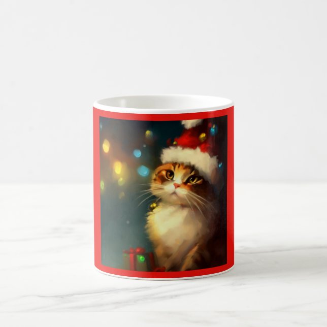Christmas Cat 3 Coffee Mug (Center)