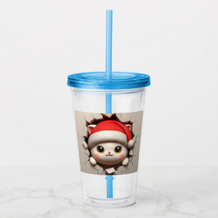Christmas Cat 3D Acrylic Tumbler