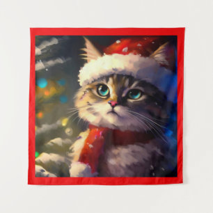 Christmas Cat 5 Tapestry