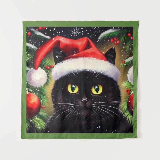 Christmas Cat 6 Tapestry (Front)