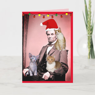 CHRISTMAS CAT ABRAHAM LINCOLN QUOTE GREETING CARDS