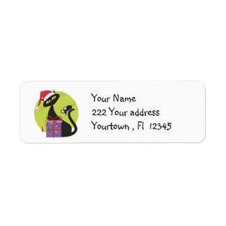 Christmas Cat Address Label Return Address Label