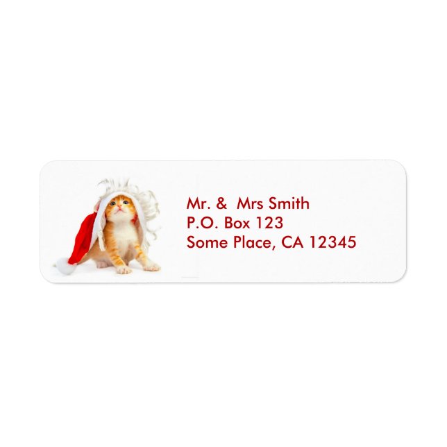 Christmas Cat Address Labels (Front)