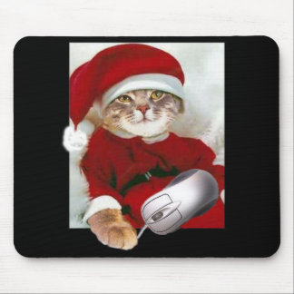 Christmas Cat and Computer Mouse Pad