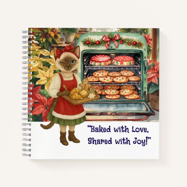 Christmas Cat at Bakery shop  Notebook (Front)