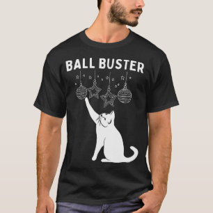 Christmas Cat Ball Buster Xmas Ornaments Funny T-Shirt