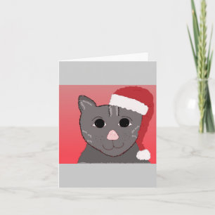Christmas Cat Blank Inside Holiday Card