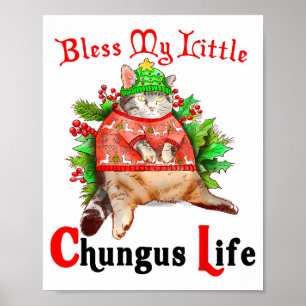 Christmas Cat Bless My Little Funny Cat Life Cat M Poster