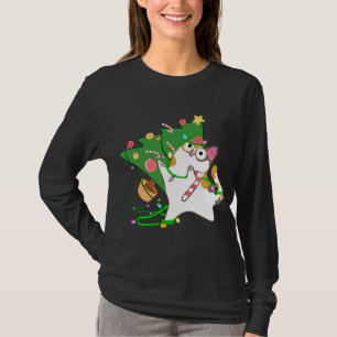 Christmas Cat Calico knock over xmas tree kitty cu T-Shirt