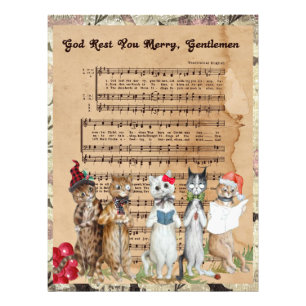 Christmas Cat Carolers Photo Print