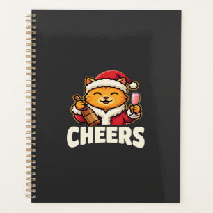 Christmas Cat Cheers Holiday Drinking Planner
