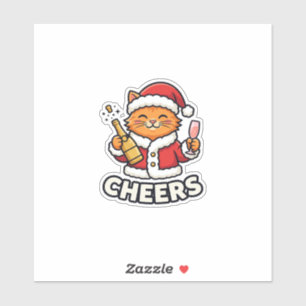 Christmas Cat Cheers Vector Design