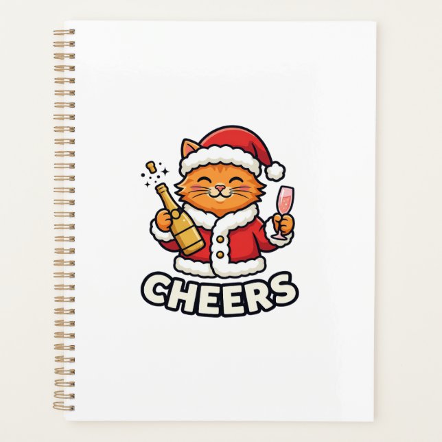 Christmas Cat Cheers Vector Design Planner (Front)