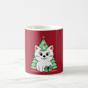 Christmas cat coffee mug