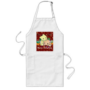 christmas cat cute, customise personalised text long apron