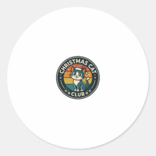Christmas Cat Cute Kitty Design - Christmas Cat Cl Classic Round Sticker