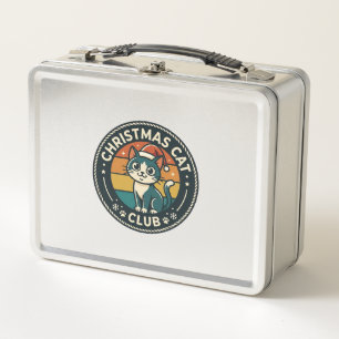 Christmas Cat Cute Kitty Design - Christmas Cat Cl Metal Lunch Box