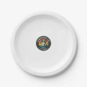 Christmas Cat Cute Kitty Design - Christmas Cat Cl Paper Plate