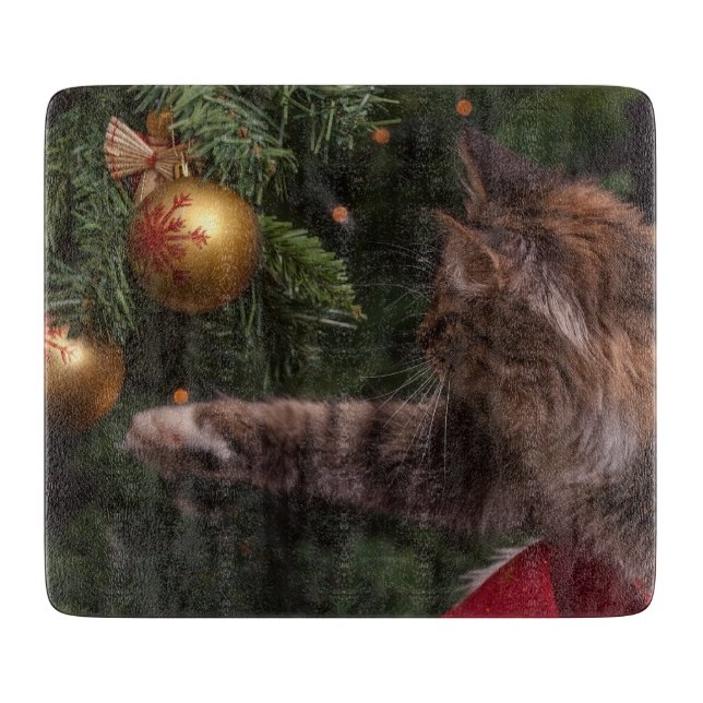 Christmas Cat Cutting Board (Front)