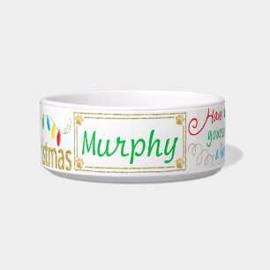 Christmas Cat Dog Pet Bowl Furry Little Xmas/Med