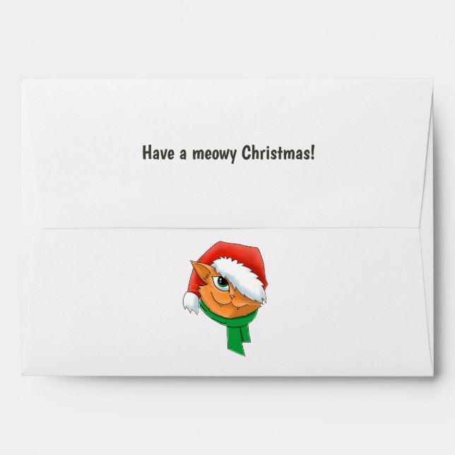 Christmas Cat Envelope (Back (Top Flap))