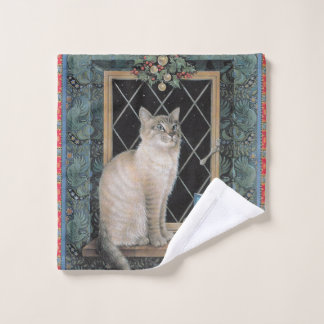 CHRISTMAS CAT FACE FLANNEL