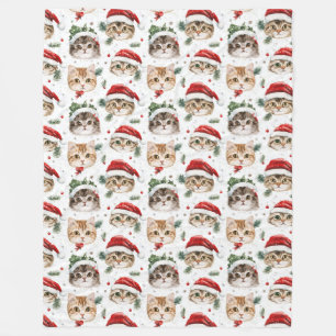 Christmas Cat Fleece Blanket