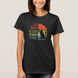 Christmas Cat For Dad Vintage Best Cat Dad Ever T-Shirt