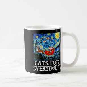 Christmas Cat For Everybody Santa Reindeer Starry  Coffee Mug
