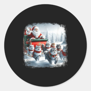 Christmas Cat Funny Cats For Everybody Xmas Men Wo Classic Round Sticker